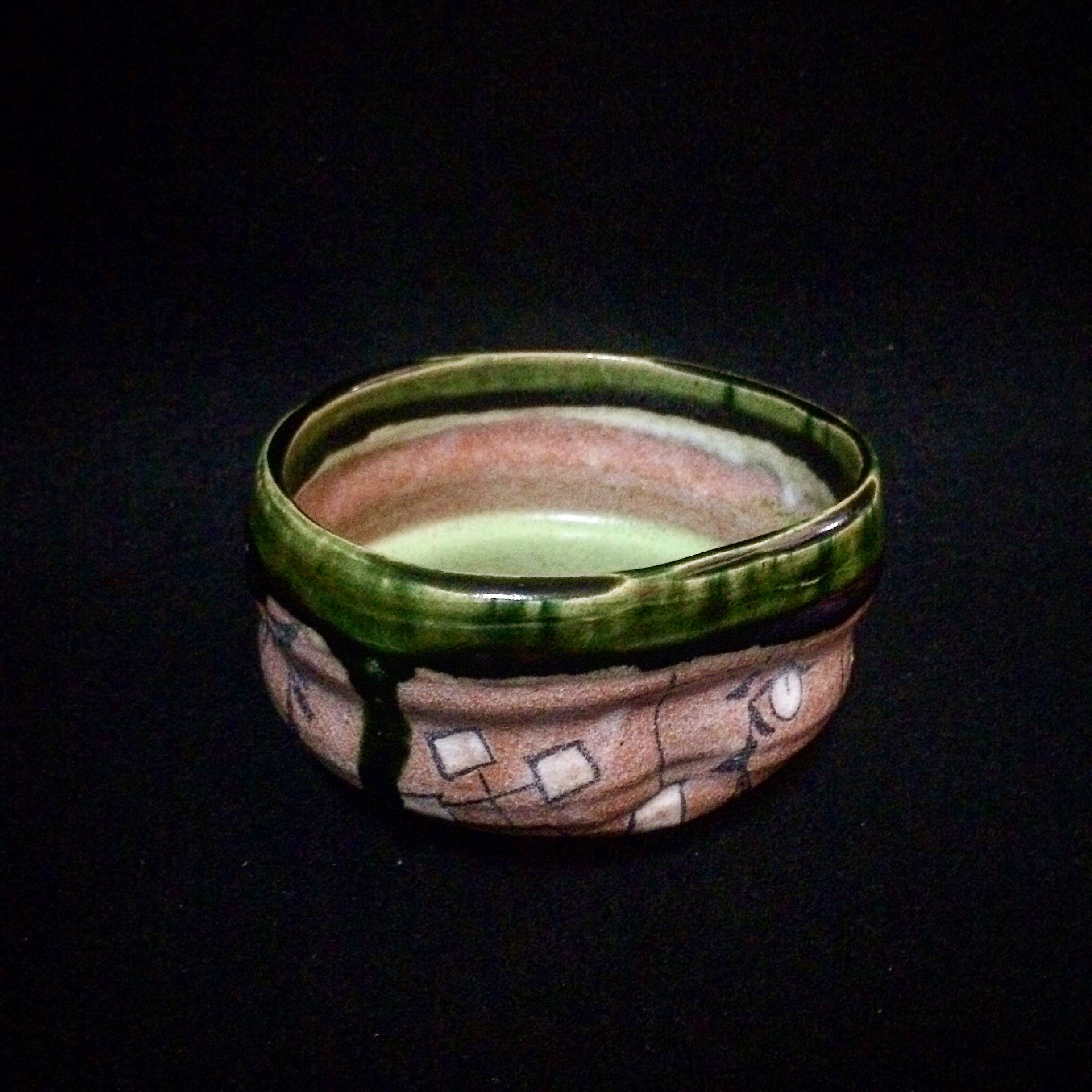 伊藤　千穂　黒織部　抹茶茶碗 伊藤 千穂 黒織部 抹茶茶碗