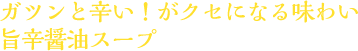 ガツンと辛い！がクセになる味わい 旨辛醤油スープ