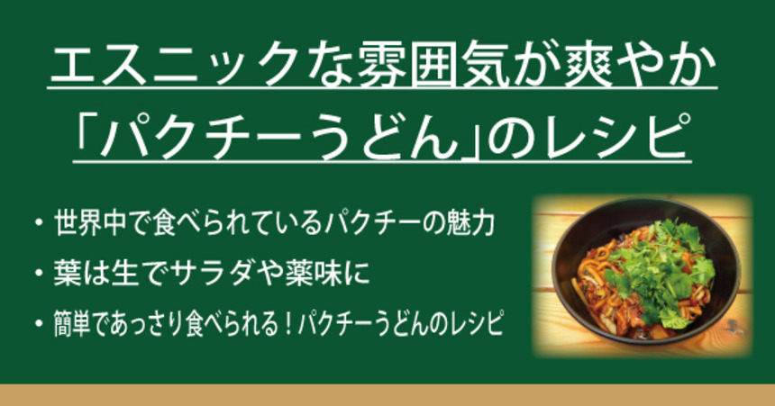 エスニックな雰囲気が爽やか パクチーうどん のレシピ なべやき屋キンレイ 鍋焼うどん 冷凍麺はキンレイ